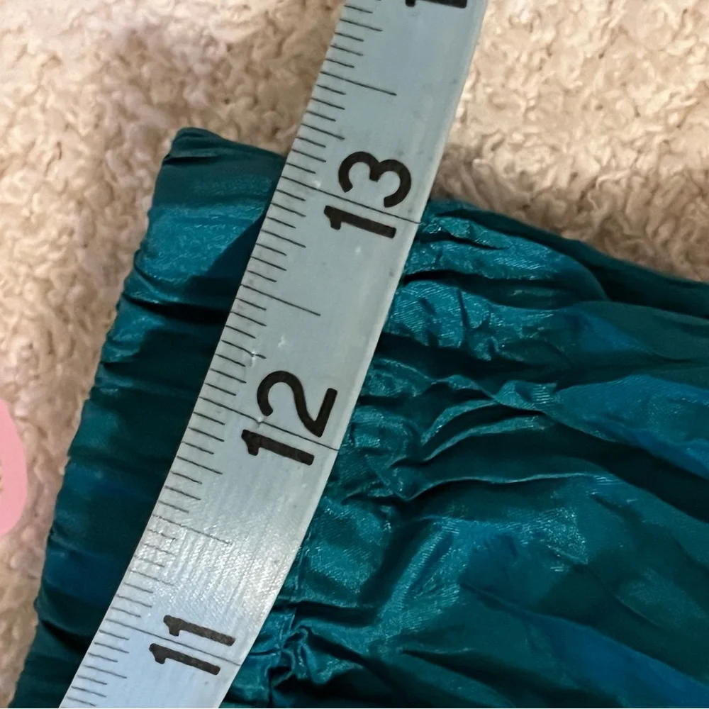Soft Surroundings Mizu Crinkle Maxi Skirt Teal Boho Flowy Elastic Waist XS